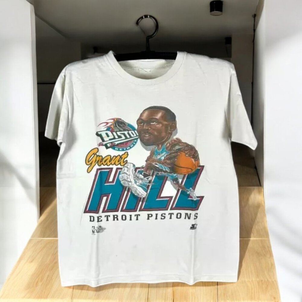 Detroit Pistons Caricature single stitch T-shirt AN45377